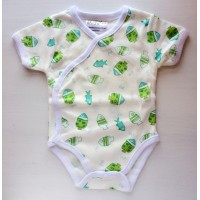 初生嬰兒短袖和尚袍 - 小魚魚 (D)